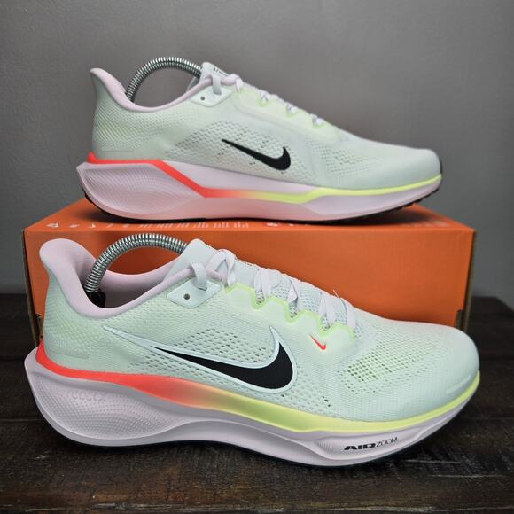 NEW Nike Air Zoom Pegasus 41 Womens Size 11 Running Shoes White Lime IB4377 100 - Picture 1 of 12